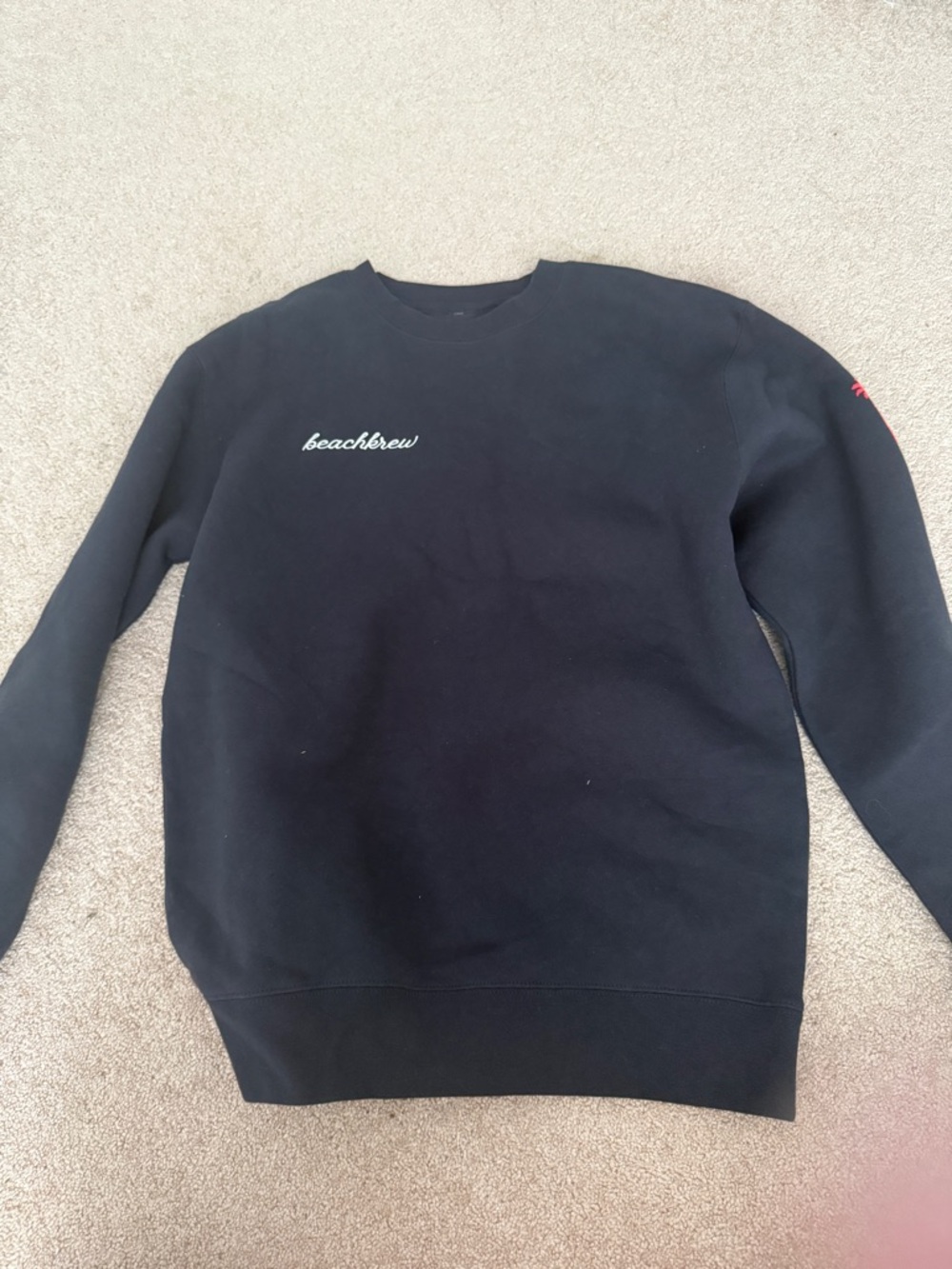 Beachbrew Embroidered Black Crewneck Sweatshirt